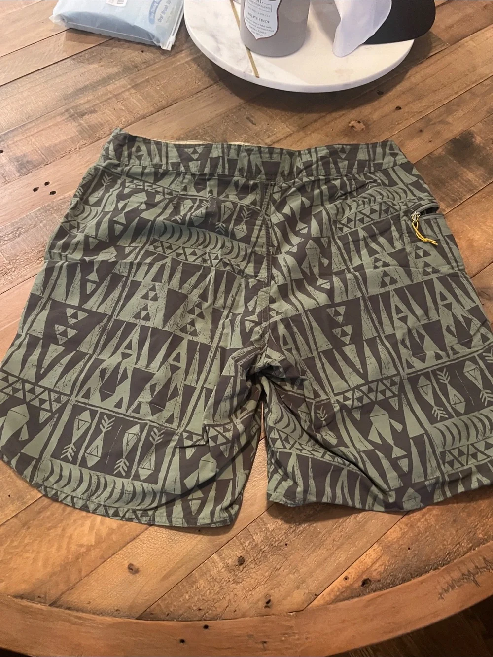 Patagonia Men’s Green Tribal Print Swim Trunks